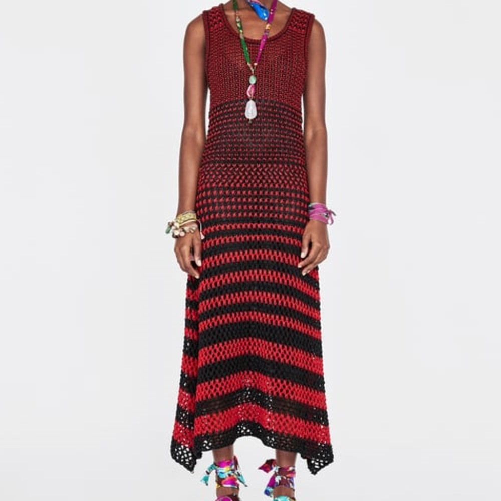 Zara Crochet Stripe Dress